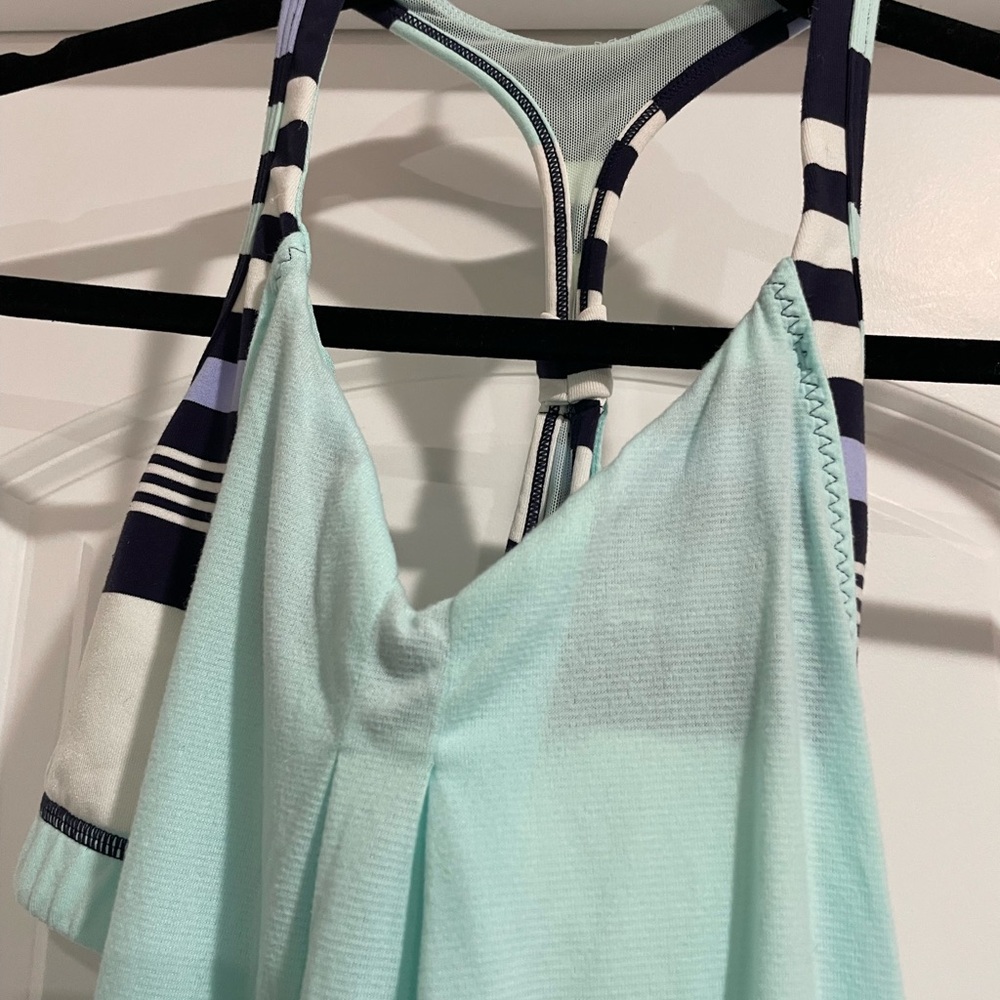 Striped Halter Top in Mint and Navy